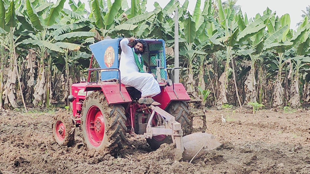 Rudra Kasturi on his farm